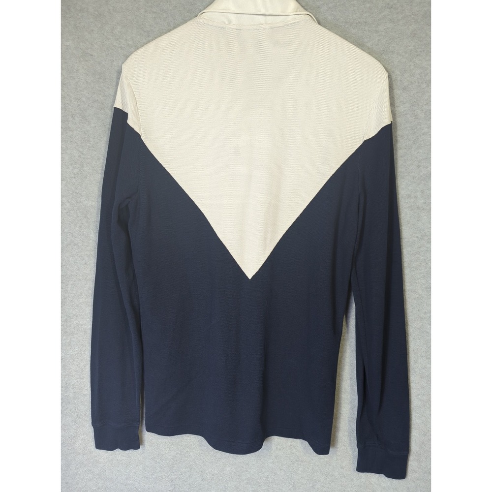Lacoste Men's Polo Made in France M Lg Sleeve Color Block Navy White Red Stripe - Picture 10 of 10